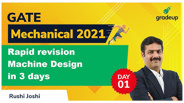 Machine Design | Complete Revision in 3 Days | Part 1 | GATE ME 2021 | Rushi Sir | Gradeup