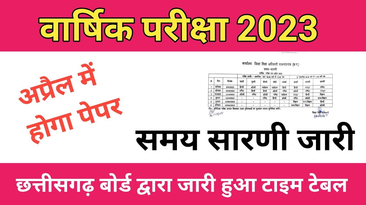 CG Class 6 To 8 Time Table 2023 6 8 2023 CG Class 6 To 8 Time Table 2023 6 8 2023
