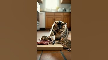 Will the cat or the mouse get caught in the trap?猫とネズミ、どちらがわなに挟まれるのか？#short #youtubeshorts #cute