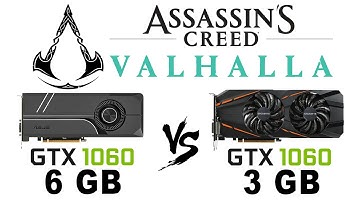 GTX 1060 6 Gb vs 3 Gb (GTX 1066 vs GTX 1063) in Assassins Creed Valhalla
