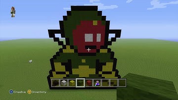 Minecraft Tutorial: How to  Make Vision from marvel comics 8bit