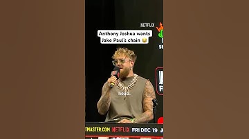 Anthony Joshua wants Jake Paul’s chain 😂 #jakepaul #anthonyjoshua #boxing