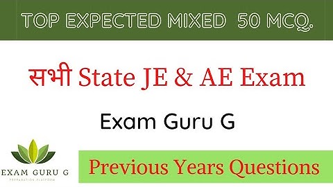 NHPC JE , UPSSSC JE || SSC JE || Civil Engineering || Most Expected Questions