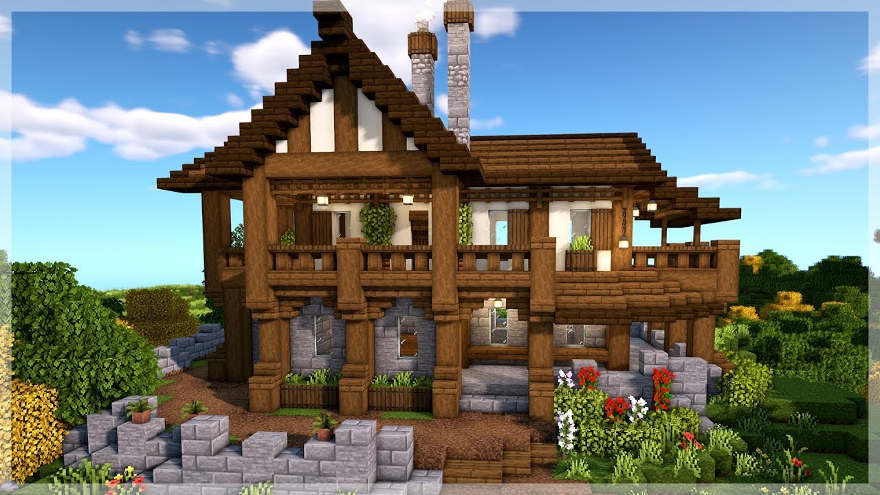 Minecraft How To Build A Large Medieval House YouTube
