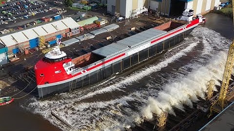 Big Ship Launch | MAXIMA ( EasyMax 2 ) launch at Royal Niestern Sander Shipyard Delfzijl