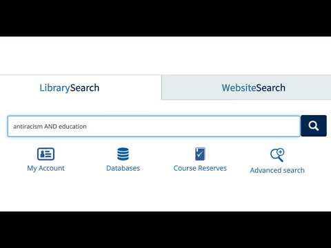 Starting your search at the library website