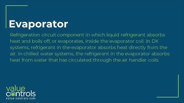 Evaporator - Value Controls Glossary of HVAC terms