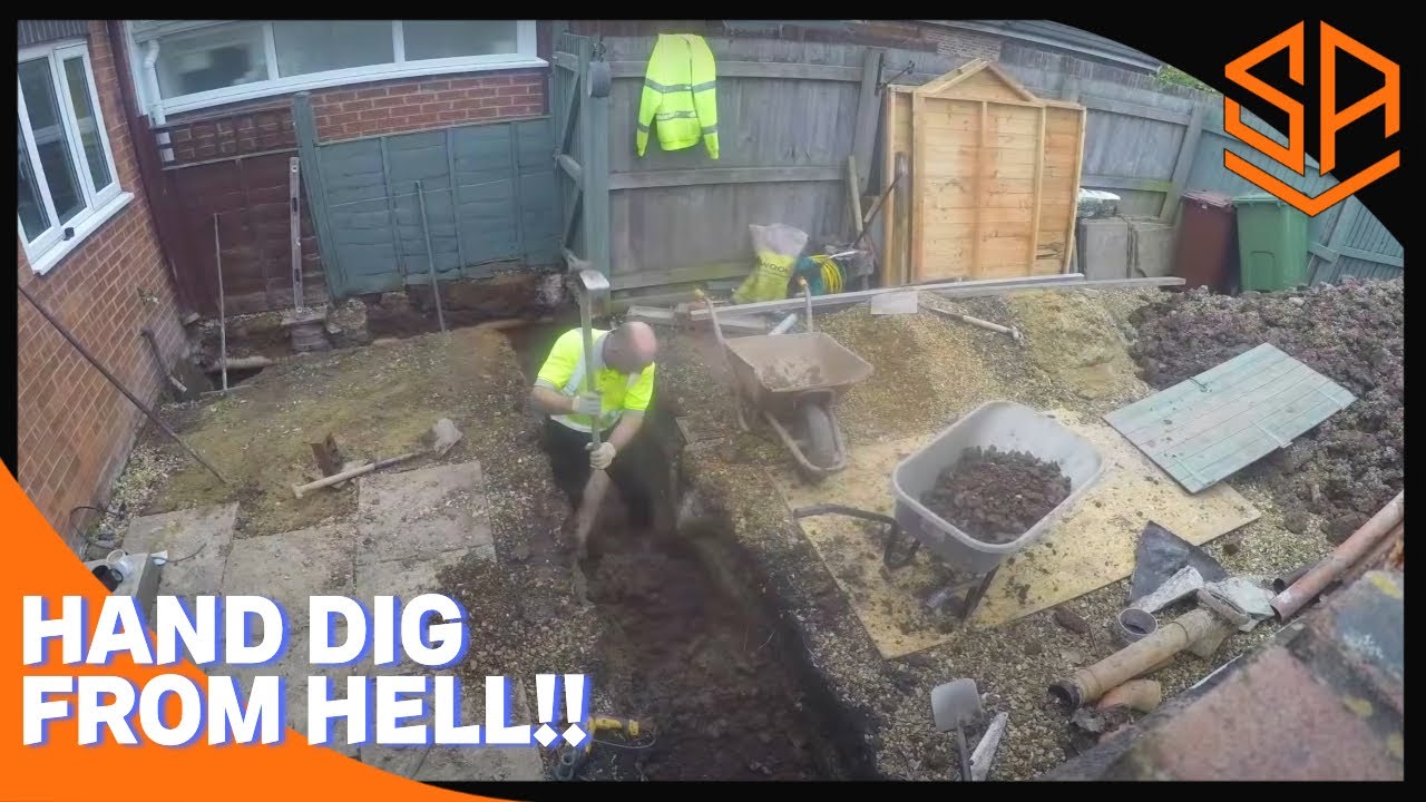 HAND DIG FROM HELL ON AN EXTENSION FOUNDATION 