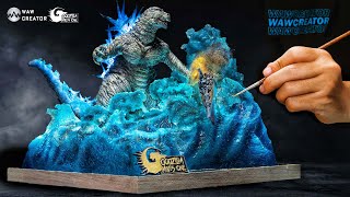 How To Make Diorama: Godzilla Minus One Attack USS Missouri With Polymer clay sculpting