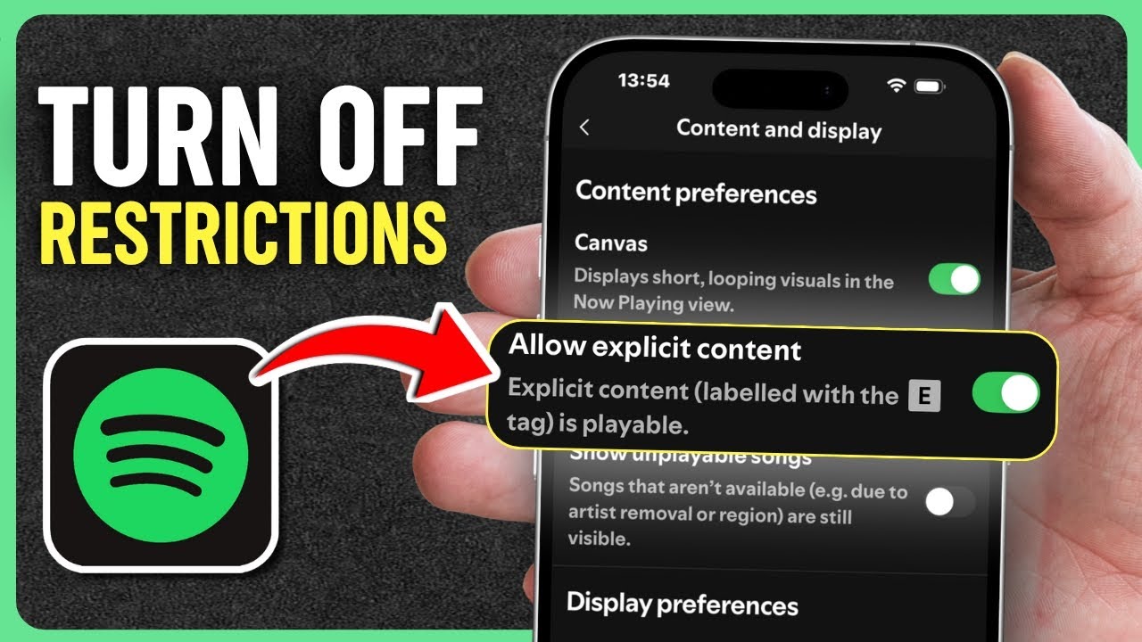 How To Turn Off Explicit Content Restrictions On Spotify - YouTube
