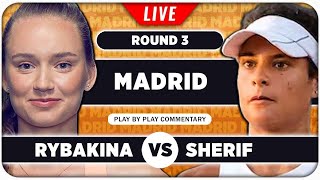 RYBAKINA vs SHERIF • WTA Madrid 2024 • LIVE Tennis PlaybyPlay Stream
