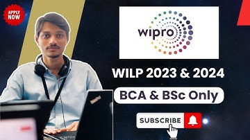 Wipro Wilp Hiring 2023 & 2024 Batch | BCA & BSc Students Can Apply