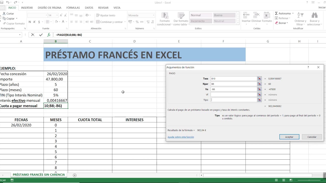 PRÉSTAMO FRANCÉS EN EXCEL CON INTERÉS FIJO YouTube PRÉSTAMO FRANCÉS EN EXCEL CON INTERÉS FIJO YouTube