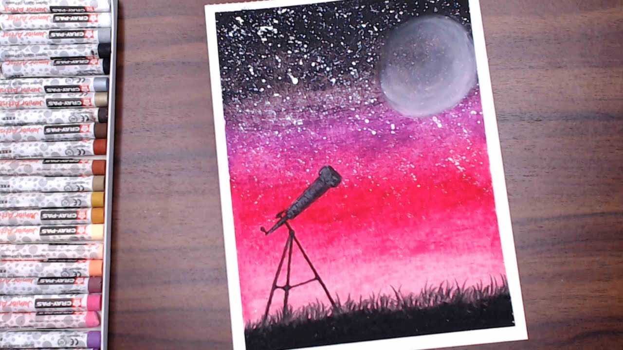 Desen GALAXIE - Cerul instelat | Oil Pastel Relaxing Easy Drawing 🌟 ...