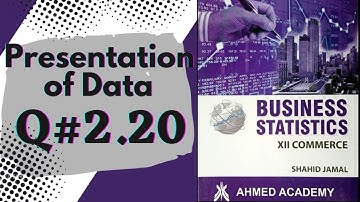 Q# 2.20 Presentation of Data ~ Exercise 2 ~ Business Stats ♡ For 2nd Year Commerce Shahid Jamal