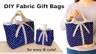 DIY Fabric Gift Bags | 2 Easy & Reusable Sewing Ideas for Any Occasion 🎁