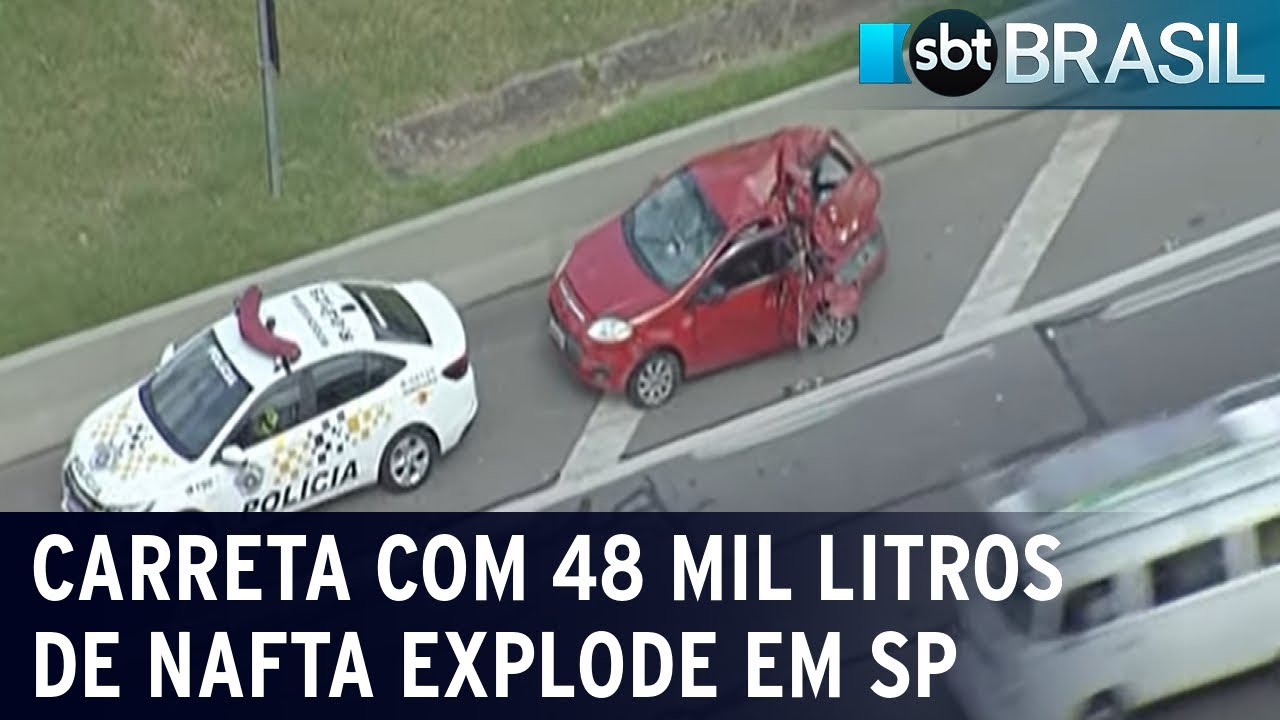 Carreta com nafta explode em SP e motorista morre devido queimaduras | SBT Brasil (23/12/23)