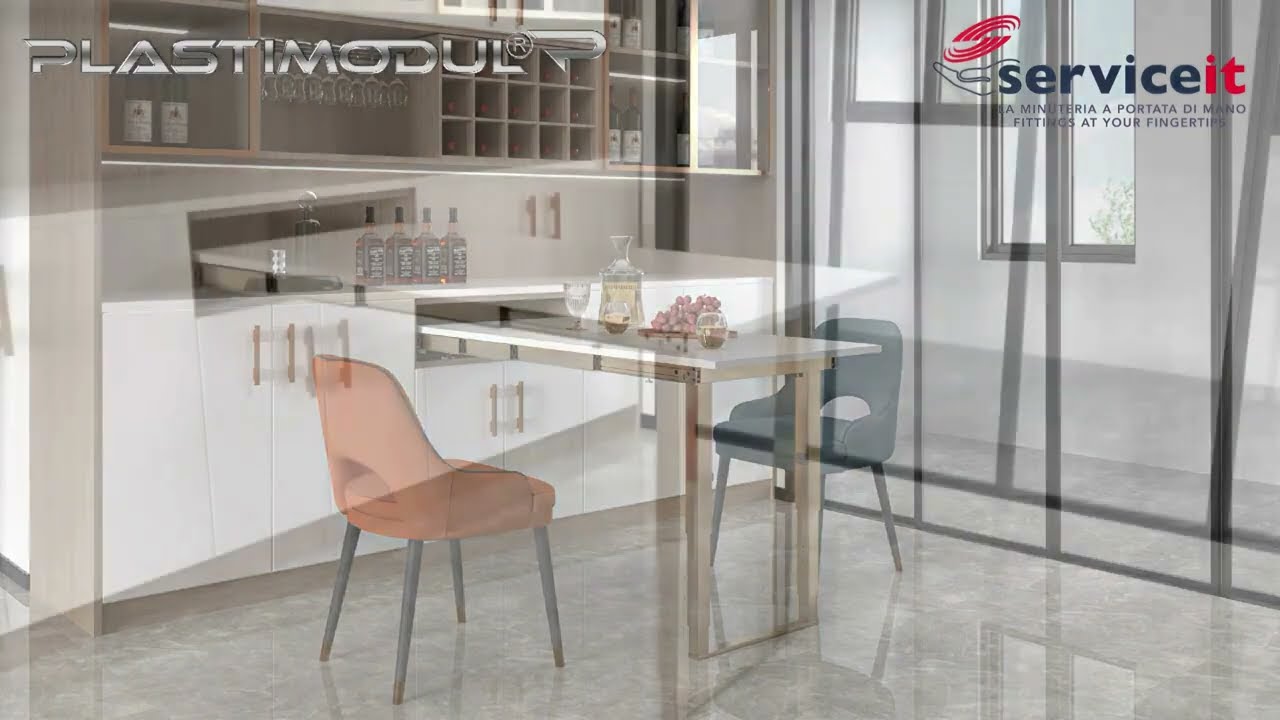 Guide telescopiche per tavolo estraibile con gambe F19220 21/2