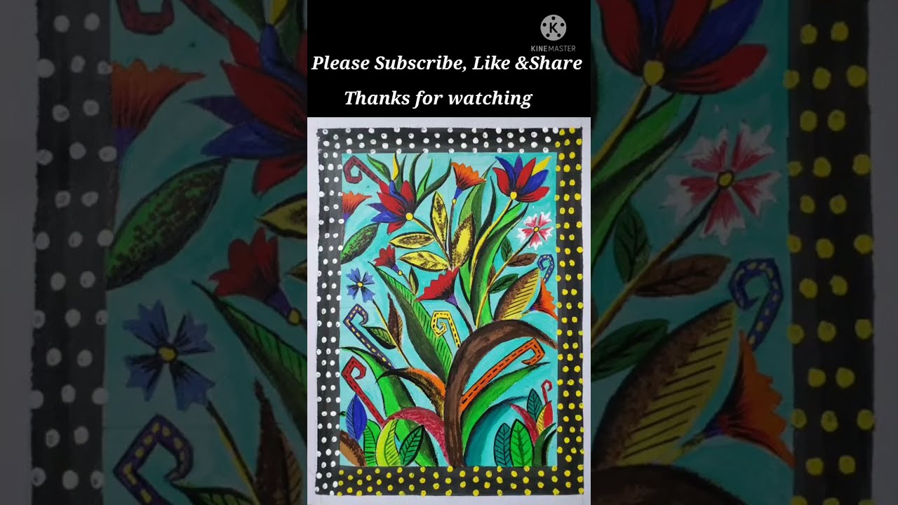 Abstract flower painting shorts/