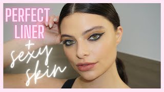Perfect Sultry Black Liner + Fresh Skin Makeup Tutorial | Monika Blunder