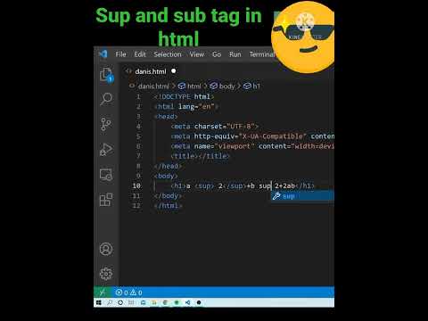sub (subscript) and sup (superscript) tag in html - YouTube