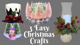 3 Easy Christmas Crafts | DIY Dollar Tree Christmas Decor | DIY Snowman Decor | DIY Lantern