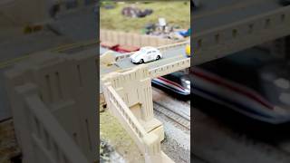 #herbie rides again, on the #nscale layout. #modelrailroad #amtrak #vwbugs.