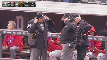 PHI@COL: Phillies challenge overturns out call in 1st