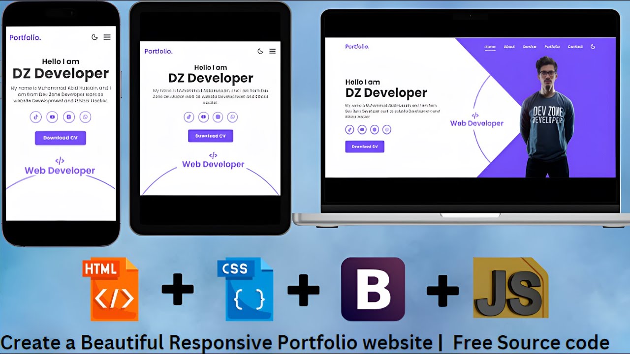 Create a Responsive Portfolio Website with HTML, CSS & JavaScript ...