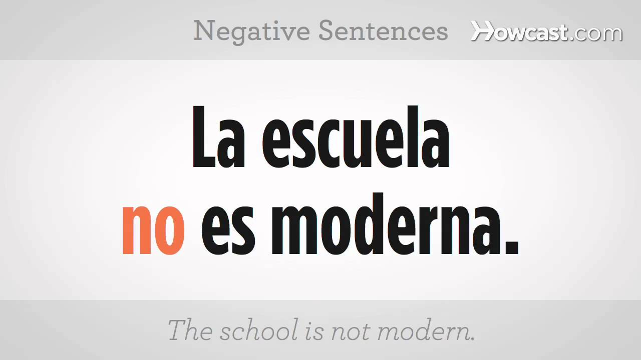 How To Make Negative Sentences Spanish Lessons - 