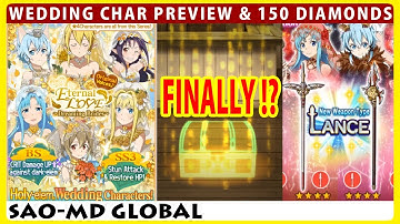 Finally? Wedding Characters Preview & 150 Diamonds Lance Scout (SAO Memory Defrag)