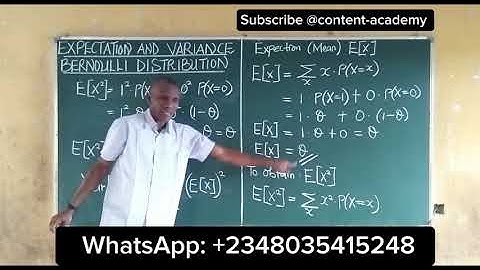 The Bernoulli distribution: Deriving the Mean and Variance