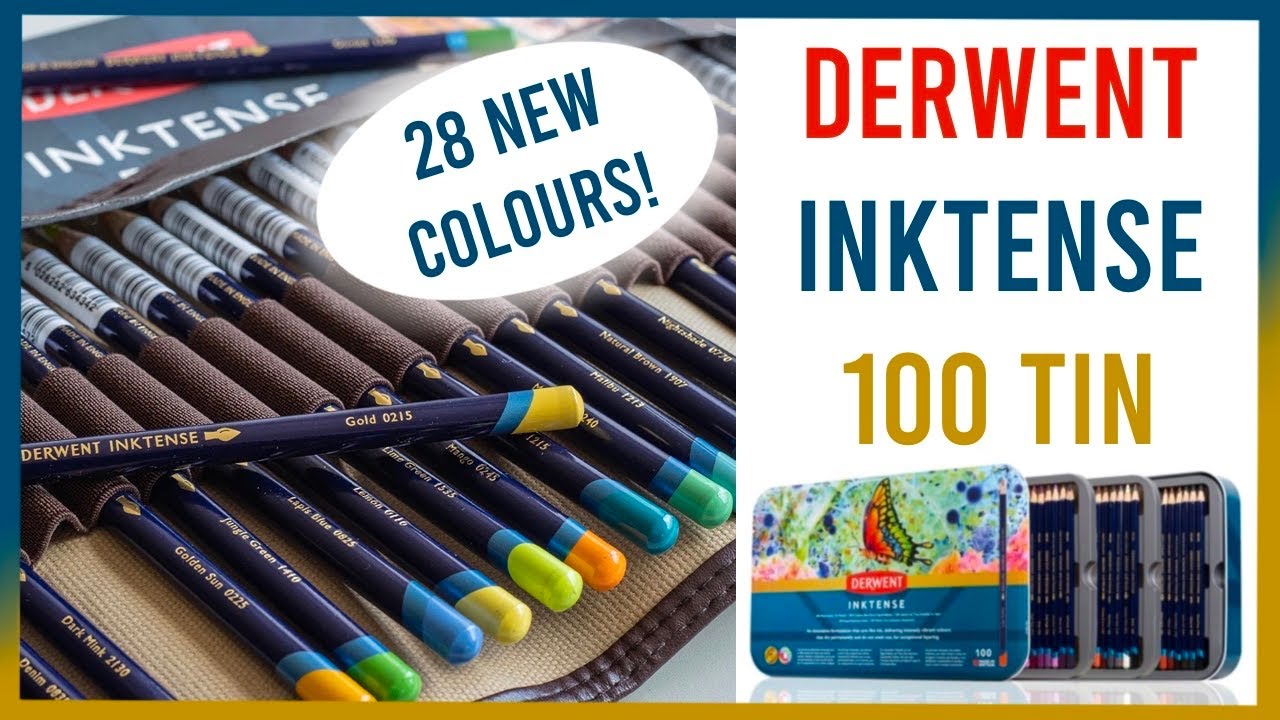 Derwent Inktense 100 Tin Review + My Thoughts on the 28 New