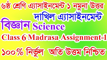 Madrasa Assignment 1 Class 6 Science ।। দাখিল মাদ্রাসা এ্যাসাইনমেন্ট সলিউশন ৬ষ্ঠ শ্রেণি বিজ্ঞান