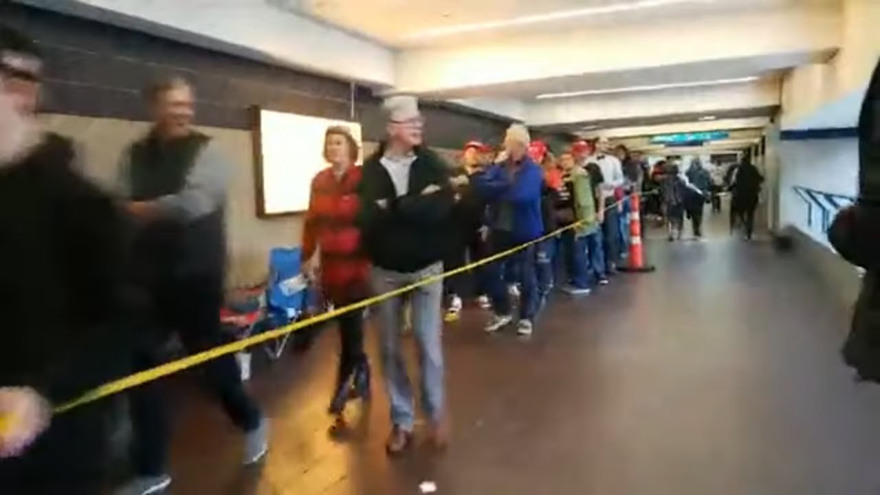 kare 11 anchors salary Lou Raguse interviews attendees awaiting Trump's arrival in Minneapolis