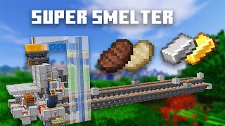 Minecraft Best Super Smelter - 64 Items in 20 Seconds 1.20+