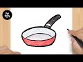 #630 How to Draw a Frying Pan - Easy Drawing Tutorial