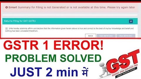 Summary for Filing is not Generated or is not available at this time Solution |GSTR1 फाईल कैसे करें?