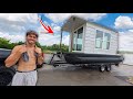 I made a homemade houseboat to live on  the crack shack 20