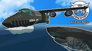 We Crashed our Plane into Megalodon Filled Waters! - Stormworks Multiplayer Gameplay