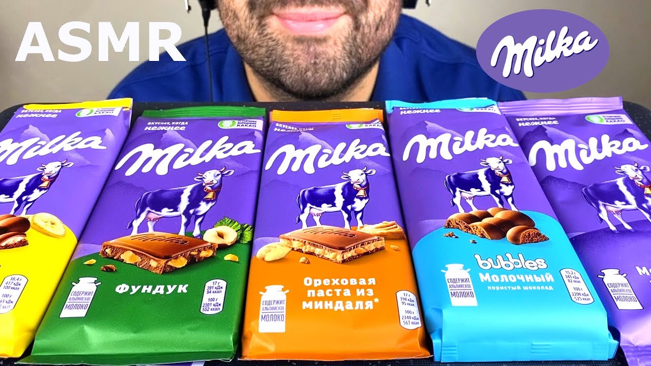 ASMR MILKA CHOCOLATE BARS PARTY MUKBANG (EATING SOUNDS) EATING SHOW