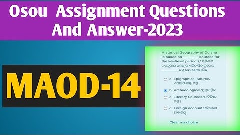MAOD-14 All Assignment Questions And Answer #osou #knowledge_for_all