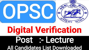 OPSC Digital Verification of Documents Important Notice ||New Job ||New job Odisha 2020