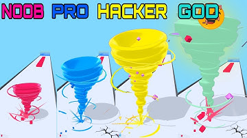 NOOB vs PRO vs HACKER vs GOD in Crazy Tornado Colors