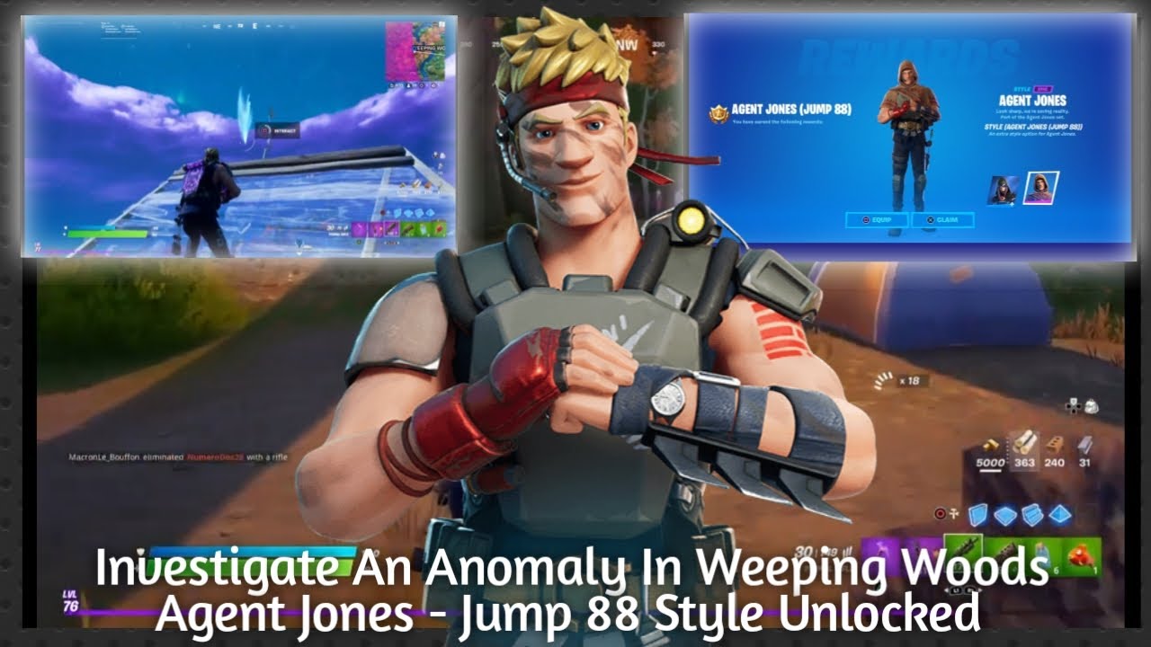 Fortnite Investigate An Anomaly In Weeping Woods [Agent Jones Jump