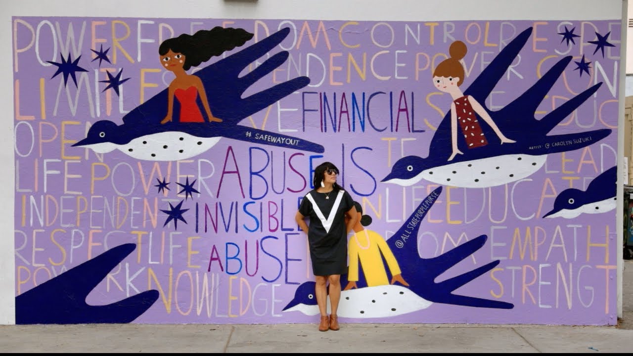 allstate motor club Interview with Purple Purse Mural Artist, Carolyn Suzuki | The Allstate Foundation