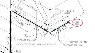 How to read, study Piping Isometric Drawing. Material list, field weld, shop weld, SLPE, suppor etc.