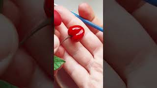 Polymer Clay Cherry #fimo #polymerclay #fakefood #cherry