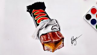 How To Draw Realistic Chocolate | 3D Chocolate Painting