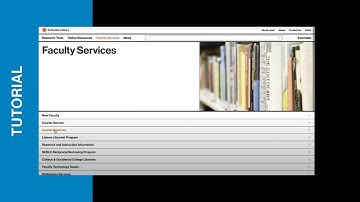 Faculty Course Reserves Tutorial